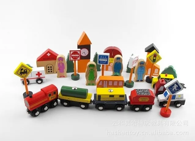 1 sæt/32PCS 32 Stykker Af Trafik i Byerne Blokke Børn 3-6 År Gamle Scene Toy Bil Lys Pædagogisk Legetøj