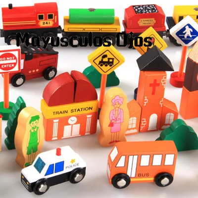 1 sæt/32PCS 32 Stykker Af Trafik i Byerne Blokke Børn 3-6 År Gamle Scene Toy Bil Lys Pædagogisk Legetøj