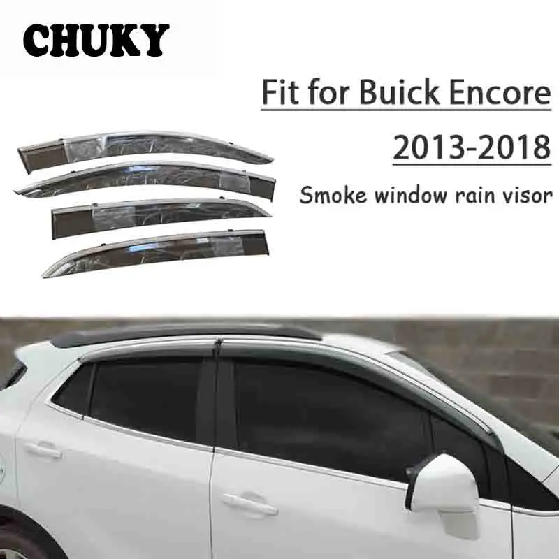 Chuky 4stk ABS-Bil Styling Vindue Visirer Markiser Krisecentre Regn Skjold For Buick Encore 2013 2016 2017 2018 Tilbehør