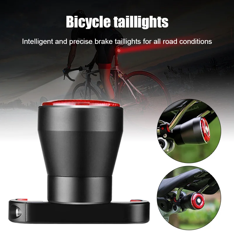 Cykel Smart Brake Hale Lys USB-Opladning LED Lasere Vandtæt Advarsel baglygter BHD2