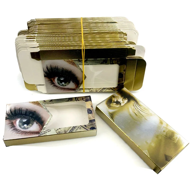2020 engros papir eyelash emballage lash kasser emballage brugerdefinerede eget logo til 10mm-25mm mink øjenvipper pladsen tilfælde bulk