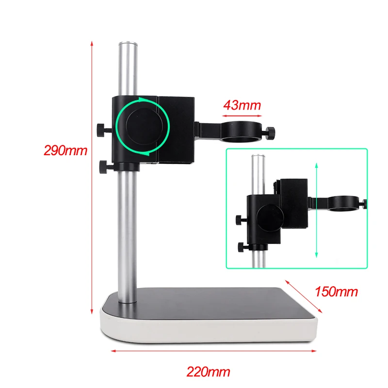 Digitale Video-Mikroskop VGA 2MP Industrielle Kamera, Video Kamera Mikroskop Mini Stativ +56 LED-Lys +130X Lang Linse