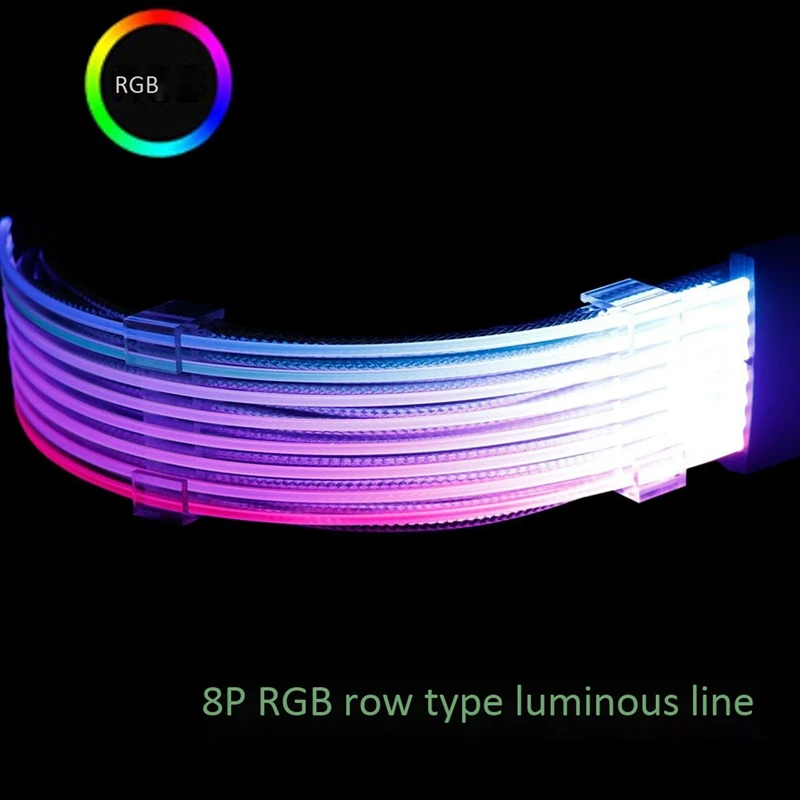 RGB Lysende Linje 6+2P Udvidelse Kabel-In-Line-Ikke-Synkroniseret Neon Color Line 300mm Computer Sag Neon Color Line