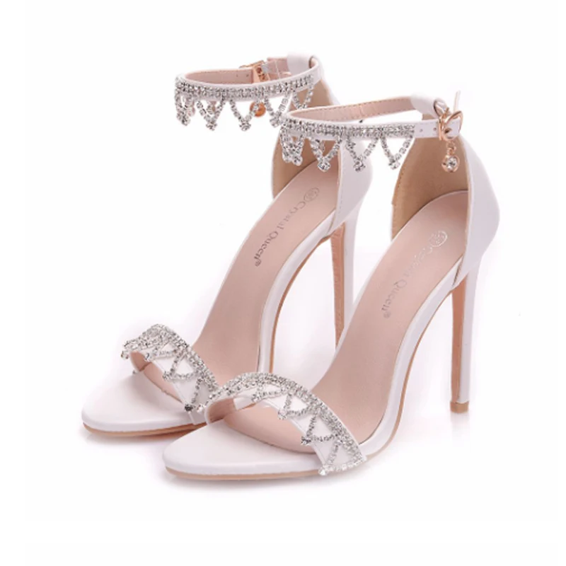 Kvinders høje hæle sandaler kvinder er bryllup sko til kvinder banket sko kvinder hvid vand-diamant-sandaler til kvinder sko