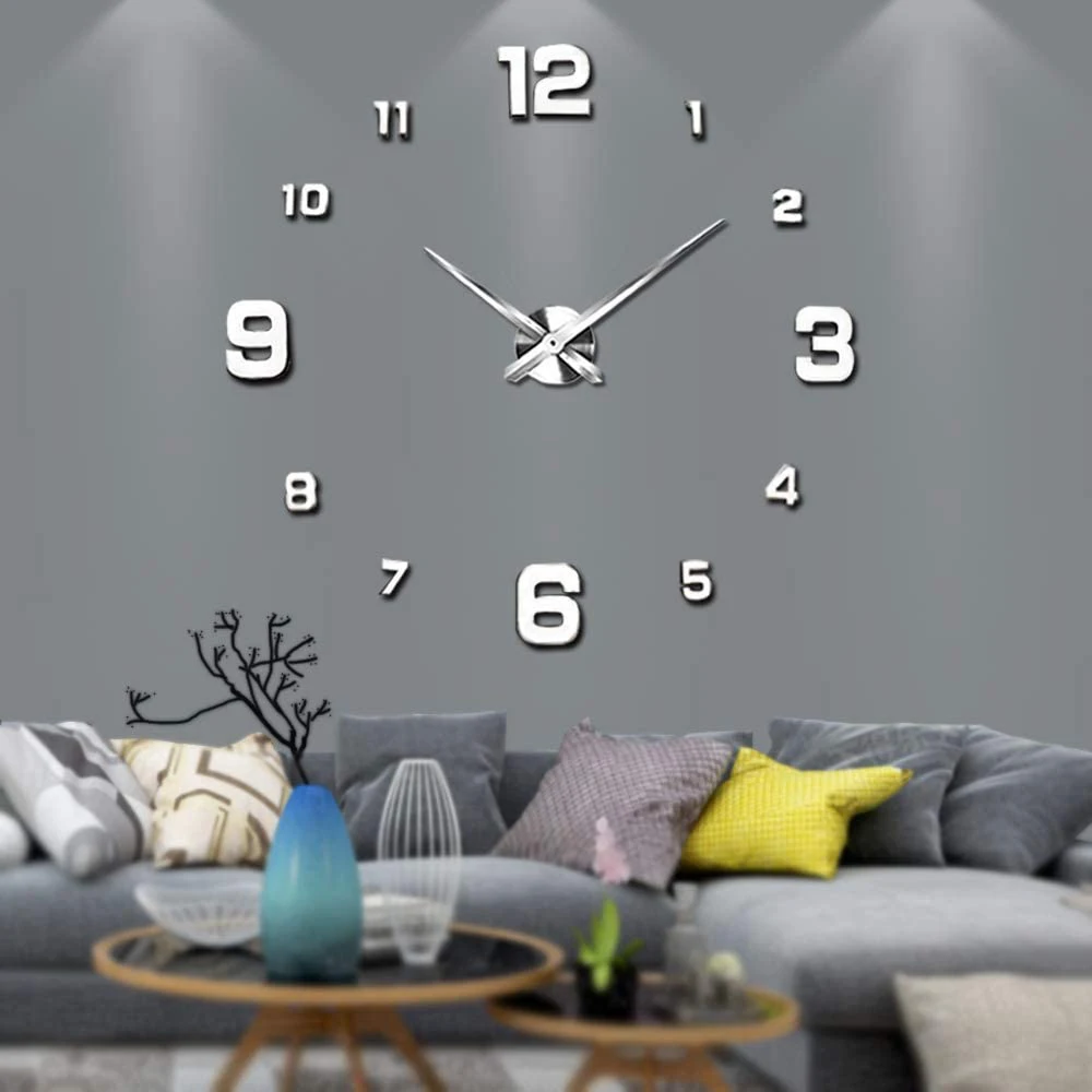 2020 vægur Moderne Design Stort vægur 3D-DIY-Quartz Ure Mode Ure Akryl Spejl Klistermærker Hjem Indretning Horloge