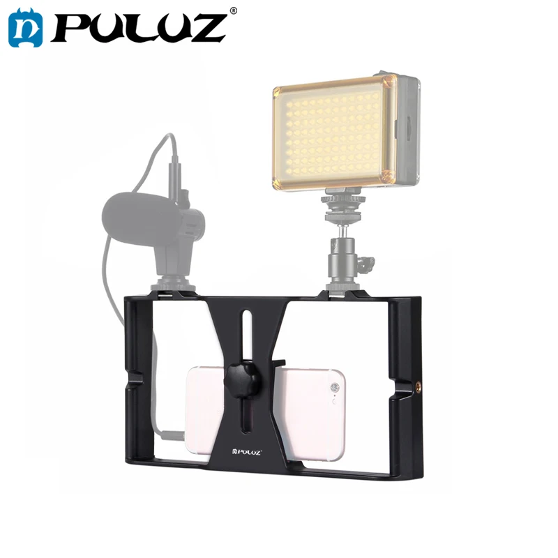 PULUZ Smartphone Video Rig Film Optagelse Håndtere Stabilizer holder Til iPhone/Smartphone
