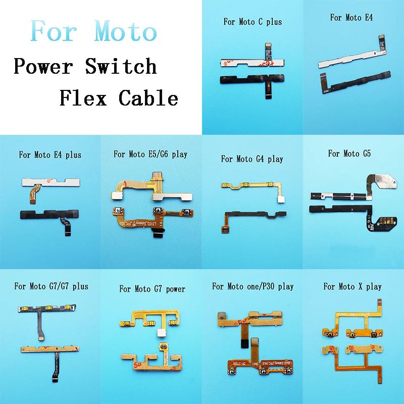 10stk-Kontakten På Off-Knappen Power Flex-Kabel For Moto E4/E4 plus/E5/G4play/G5/G6play/G7/G7plus/G7power/En/C plus/P30 play/X spil