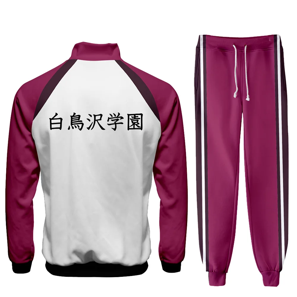 Anime Haikyuu Cosplay Kostume Aoba Johsai gymnasium Volleyball Klub Zip Jakke og Joggingbukser To delt Sæt Sportstøj Trøjer