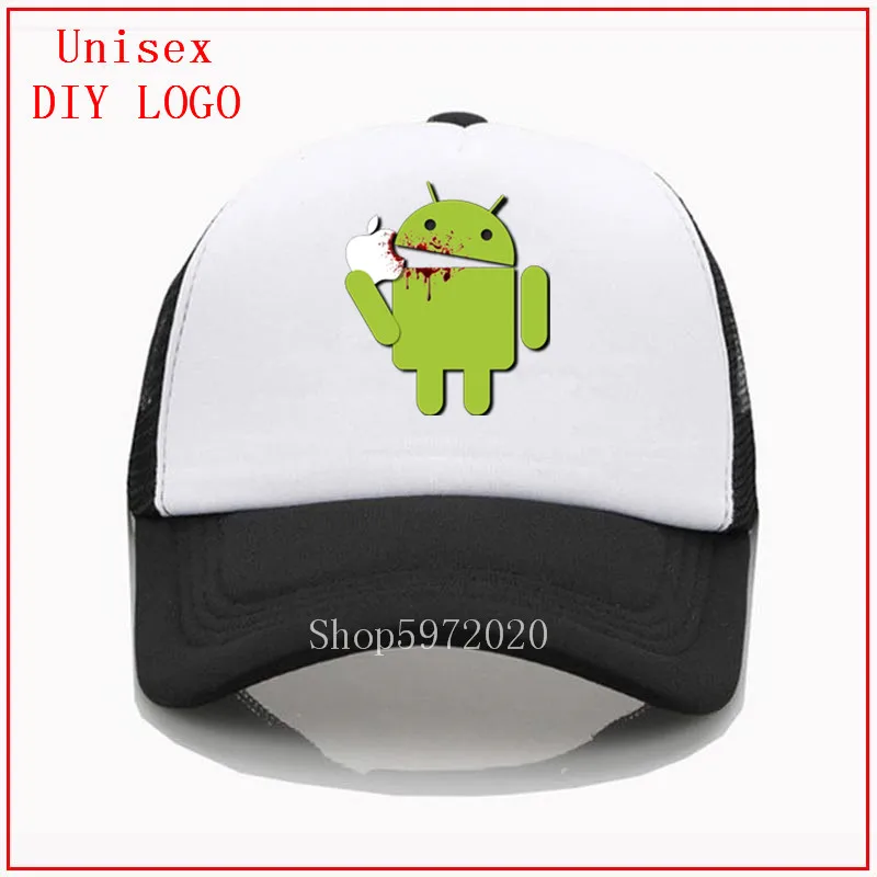 Android spise apple hat fladskærms bill hatte mode baseball custom designer cap sommer mode hatte til herre designer hatte og caps