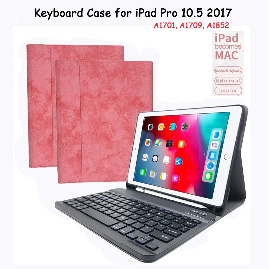 Wireless Keyboard Case til iPad pro 10.5 2017 Bluetooth-Tastatur Cover Funda Blyant Slot tilfældet for iPad Luft 3rd 10.5 2019