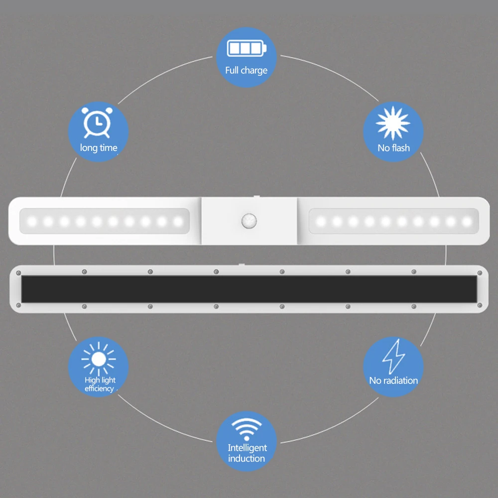 LED Motion Sensor Nat Lys 20 Led-Skab Lys Kabinet Lys batteridrevne Trådløse Garderobe Køkken IR Infrarød Detektor
