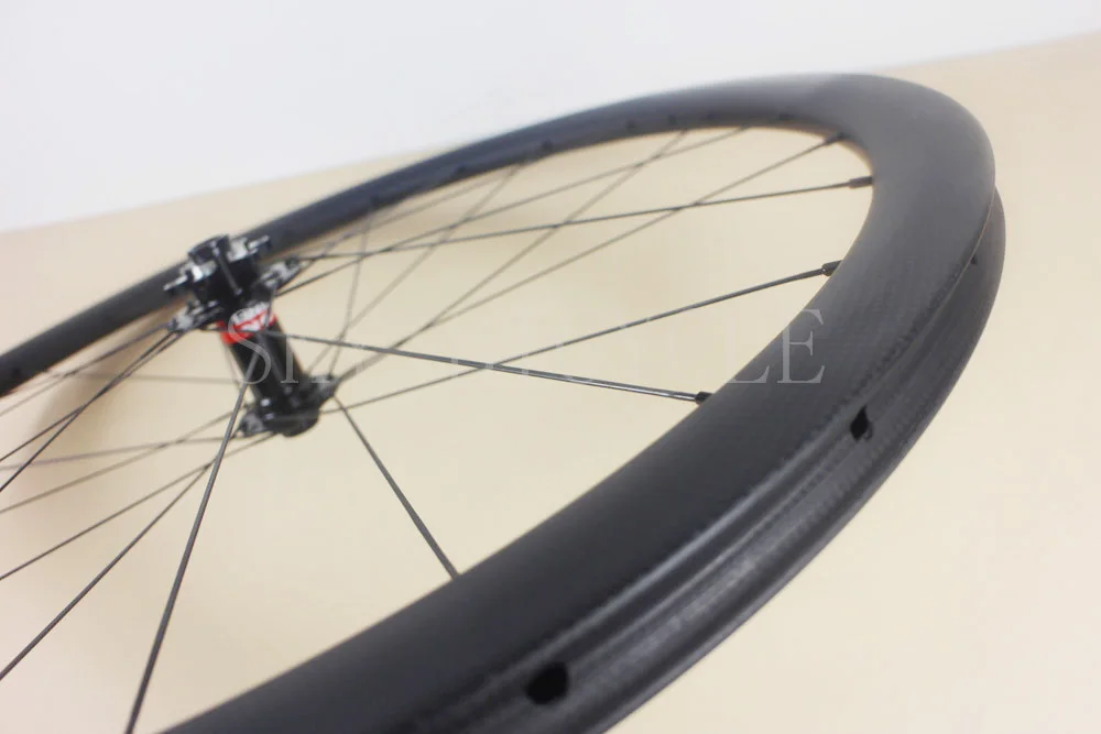 Road Disk carbon cykel forhjulet Rørformede 38mm x 25mm ultra lys aero eger D771SB 15mm thru-aksel cx carbon cykelhjul