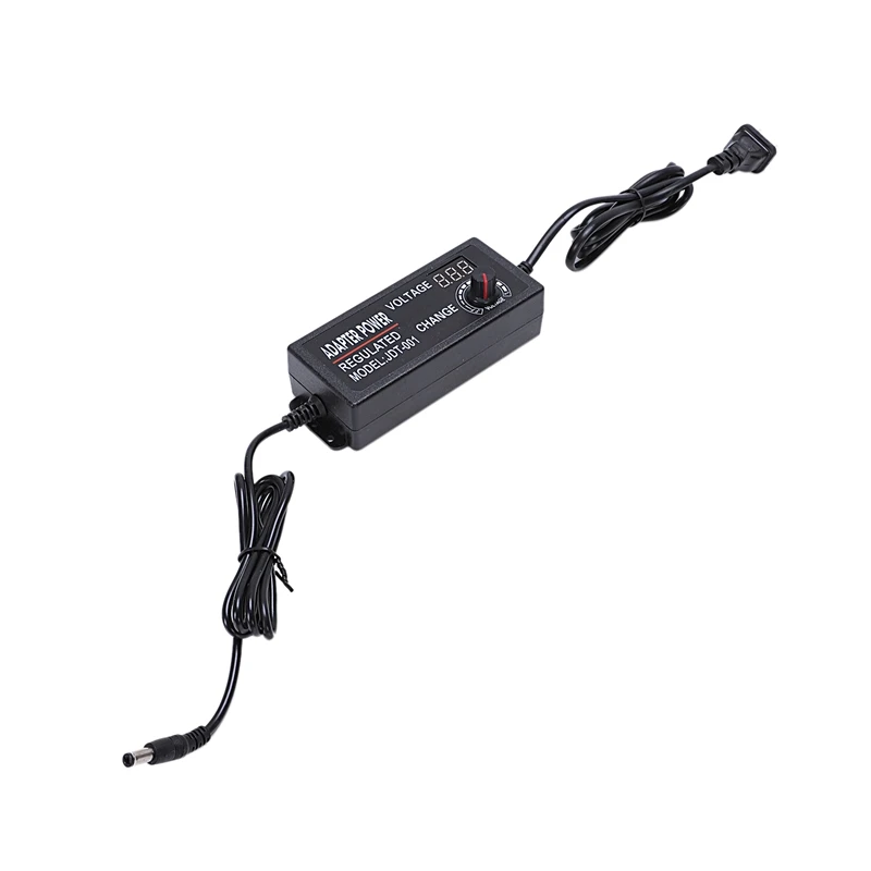 Justerbar Ac Til Dc 3V-12V Universal Adapter Med Display Sn Spænding Reguleret Strømforsyning Adatpor 3 12 V(Us-Stik)
