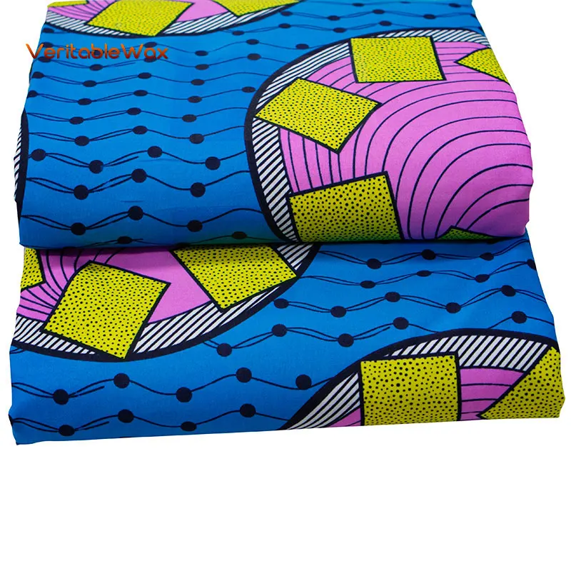 Ankara Stof Afrikanske Polyester Ægte Voks Print i Høj Kvalitet Spheric Mønster 6 M 3Yards Afrikanske Stof Til Party Dress FP6267