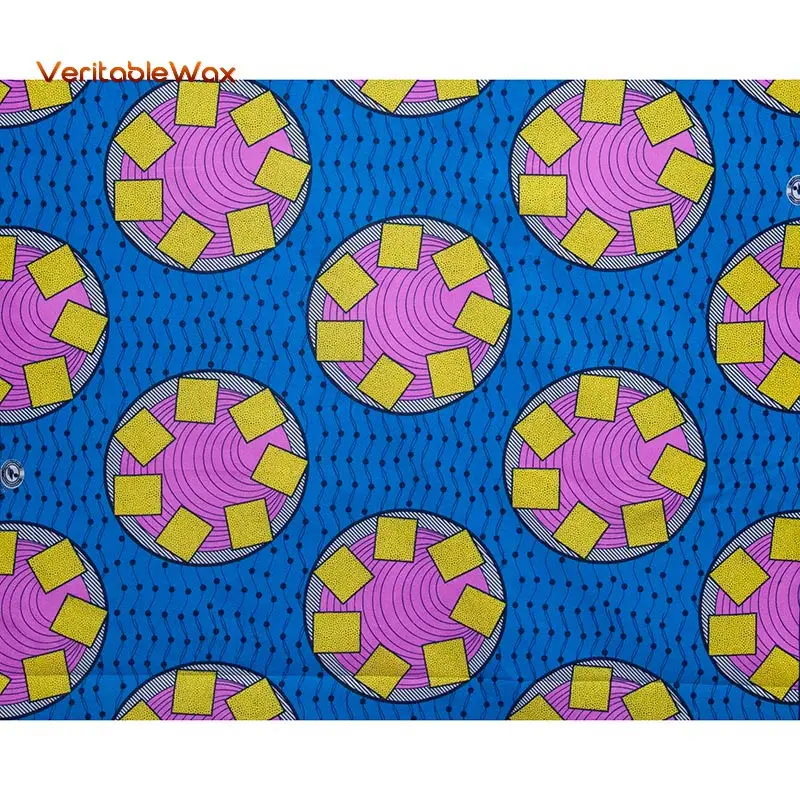 Ankara Stof Afrikanske Polyester Ægte Voks Print i Høj Kvalitet Spheric Mønster 6 M 3Yards Afrikanske Stof Til Party Dress FP6267