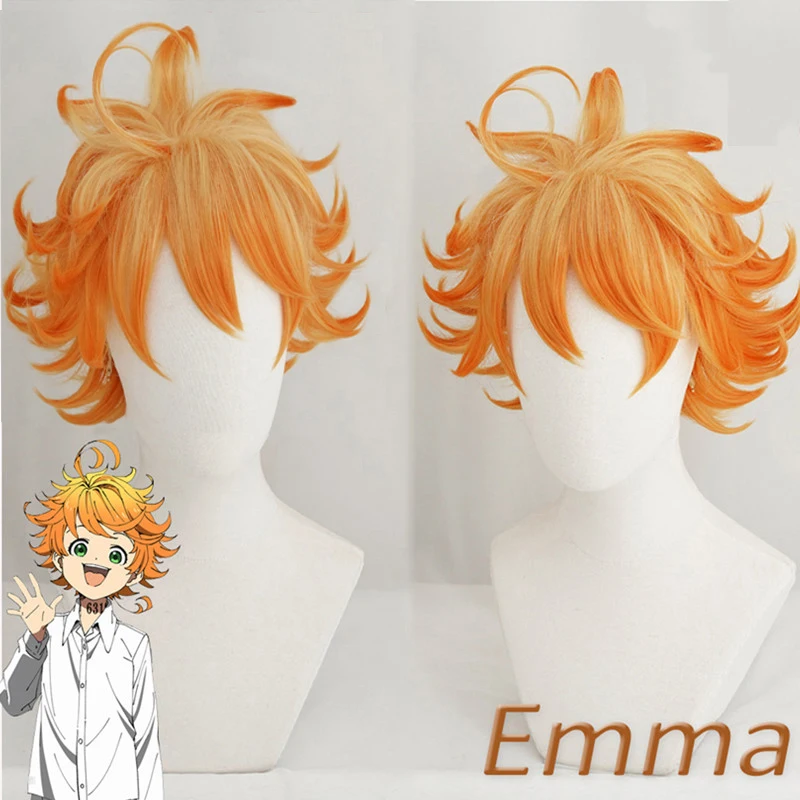 Emma Anime Cosplay Paryk Yakusoku ingen Neverland Kvinder Orange Cosplay Paryk 63194 Den Lovede Neverland Emma Cosplay