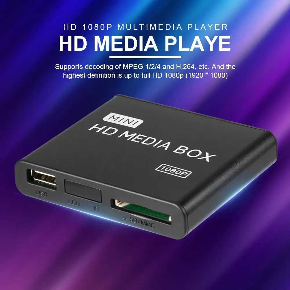 HDMI Media Player Boksen HD 1080P Media Box TV, Video, Multimedie-Afspiller OS, EU Stik Understøtter MPEG 1/2/4 H. 264 HDMI AV USB SD/MMC