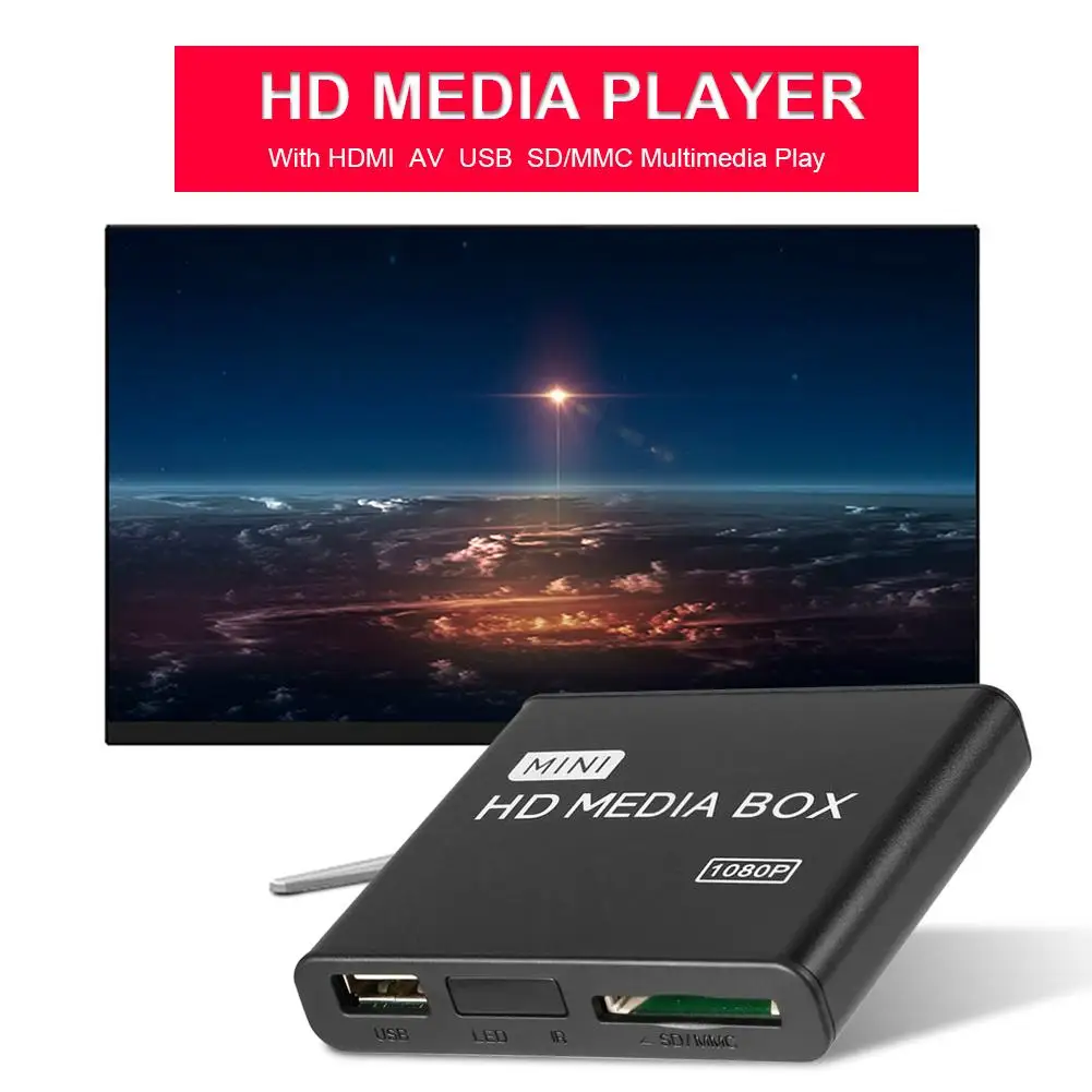 HDMI Media Player Boksen HD 1080P Media Box TV, Video, Multimedie-Afspiller OS, EU Stik Understøtter MPEG 1/2/4 H. 264 HDMI AV USB SD/MMC