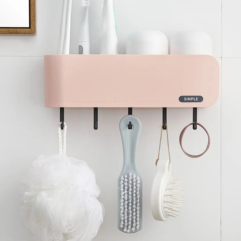 Hængende Badeværelse køkkenredskab Boks, Tandbørste Storage Rack vægmonteret tandbørsteholder LXY9