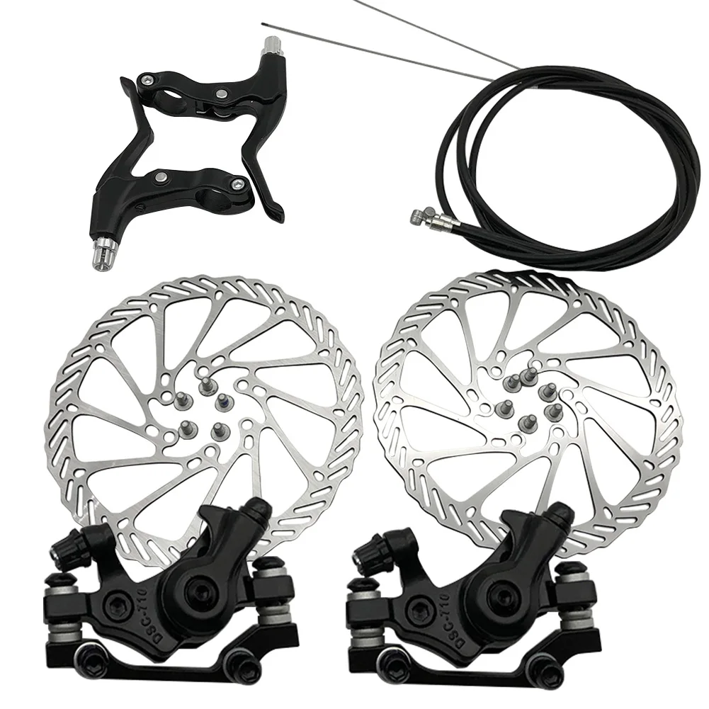 Universal Disk Brake Kit Med Skruer Dele Til Cykler Bremsekalibre Klemmer Håndtaget Gevind Hubs Mekanisk Rotor Front Bag Mountain Bike