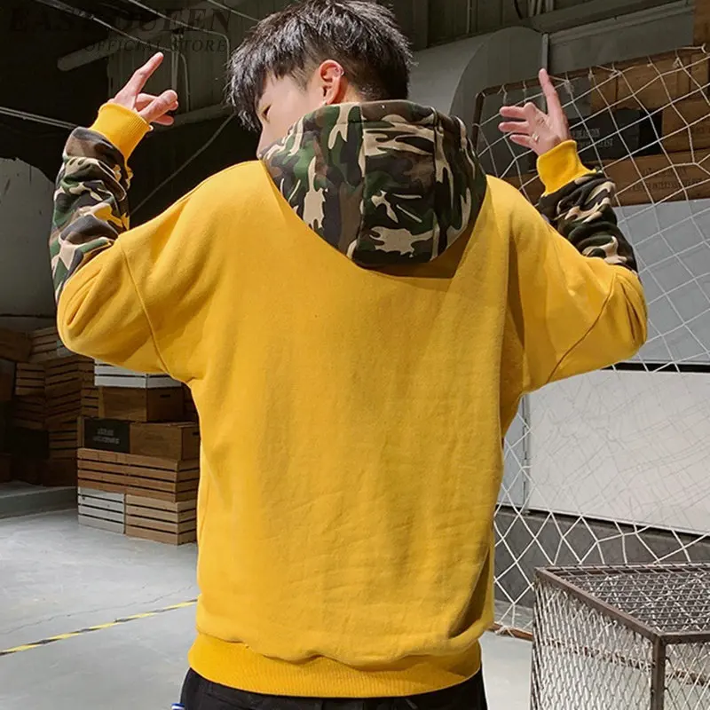 Camouflage Hættetrøjer Mænd 2019 Mode Mandlige Streetwear Toppe Hip Hop Casual Camo Pullover Hætteklædte Sweatshirts Til Teenagere KK2945