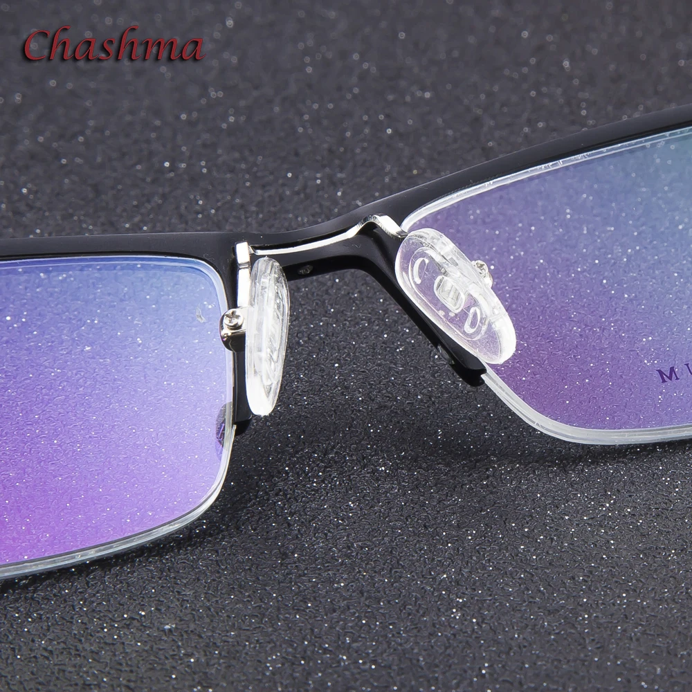 Chashma Sport Style Recept Briller til Mænd Optiske Briller Top Kvalitet Semi Kantet Brille Fleksibel Templer til mænd