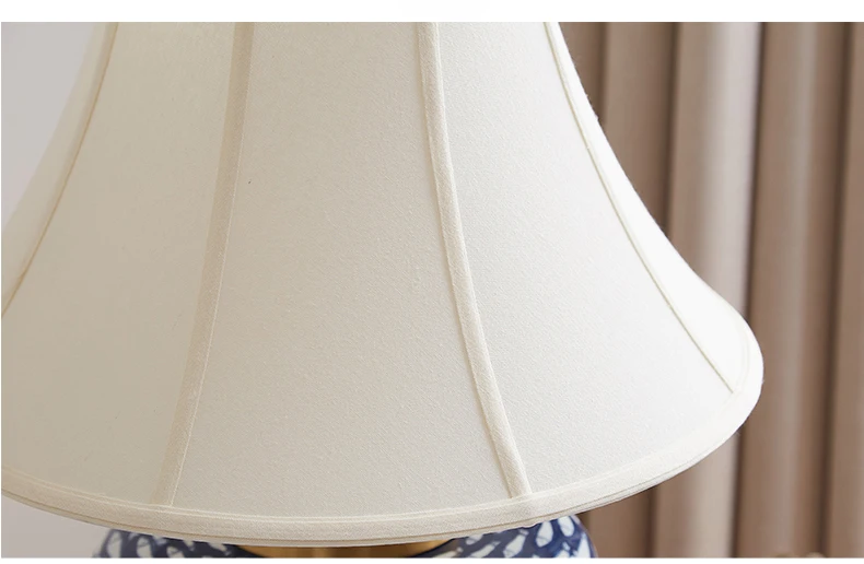Kinesisk Klassisk Stil, Med Blå Og Hvide Tætte Fisk Mønster Bordlampe Keramisk Bord Lampe Til Stuen, Soveværelset Led Bordlampe