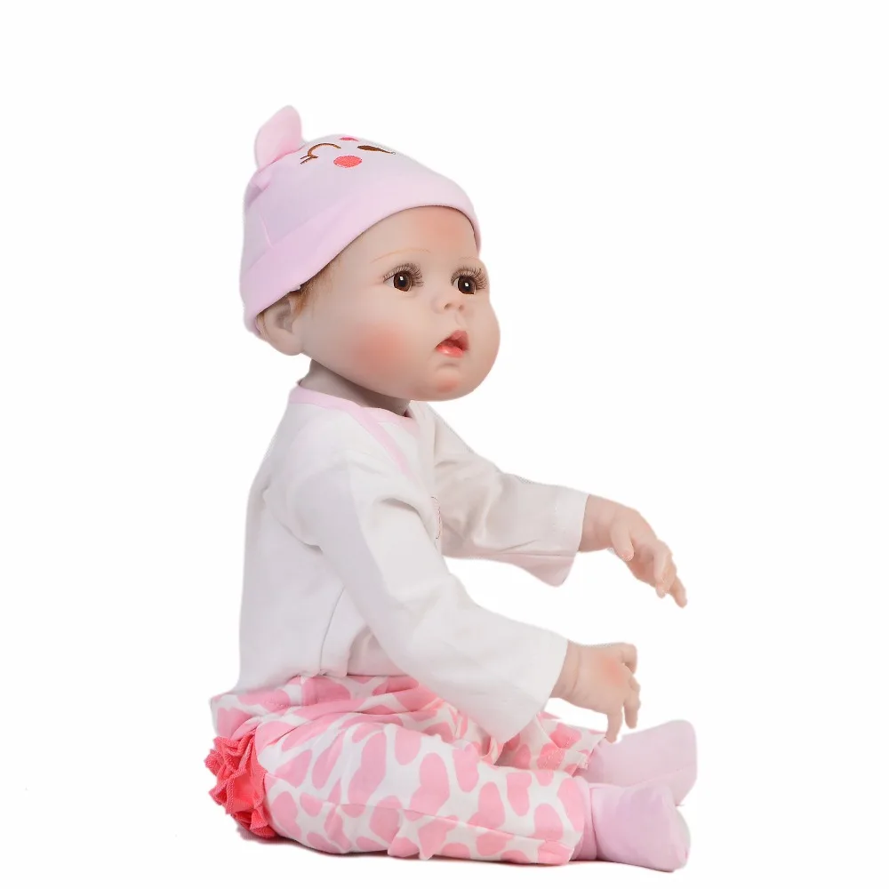 Full Body Silikone Vinyl mode Reborn Baby Dolls Pige Realistisk Reborn Dukker 57 cm Pink forsynet med sut Til Børn Fødselsdagsgave