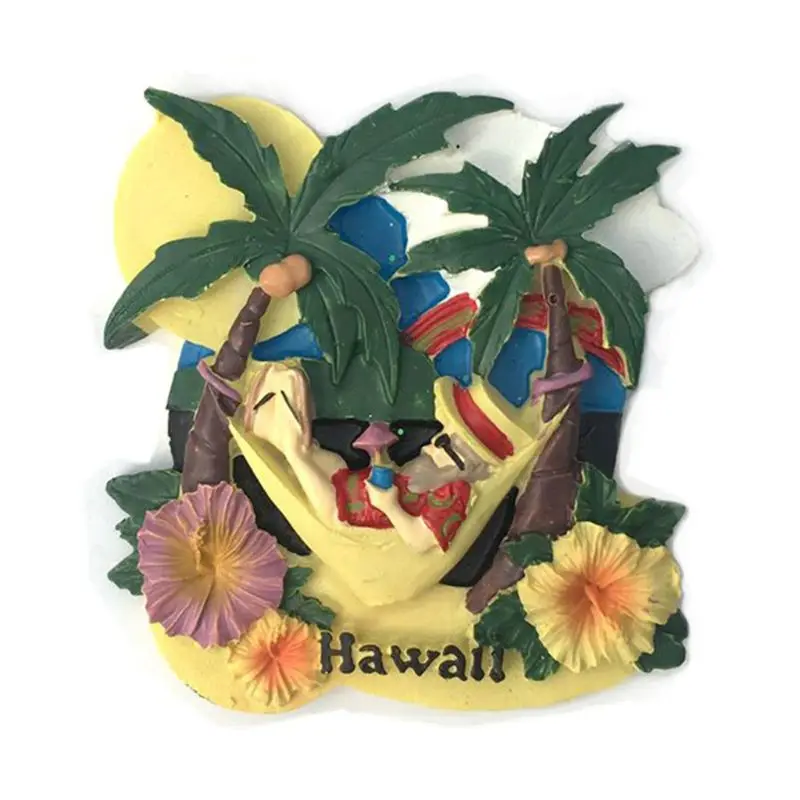 3D Hawaii Blomst Køleskab Magnet Køleskab Magnetiske Mærkat Turistattraktioner Landskab Souvenir-Håndværk Gave