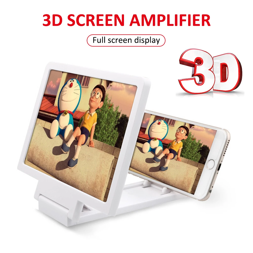3D Mobiltelefon skærmforstørrer HD-Video Forstærker-Stativ Beslag til Film, Spil Makeup Folde Telefon, Bruser Indehaver