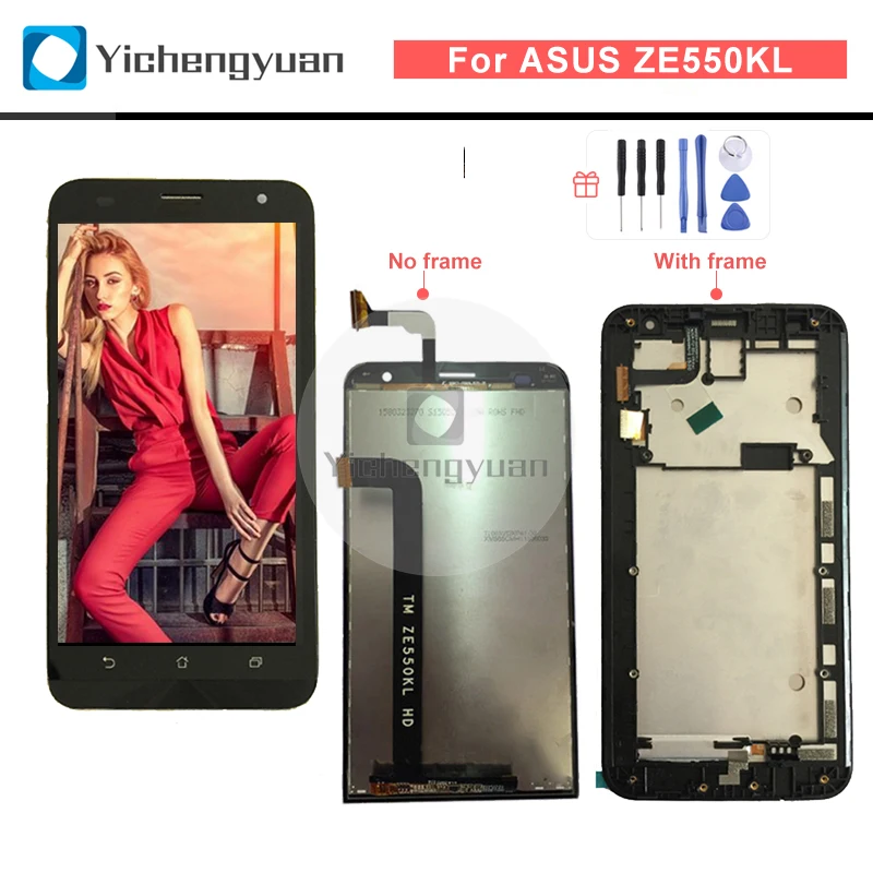 For ASUS Zenfone 2 Laser Z00LD ZE550KL Touch Screen Glas Digitizer og LCD-Skærm Forsamling med Billede + Værktøjer Gratis Fragt