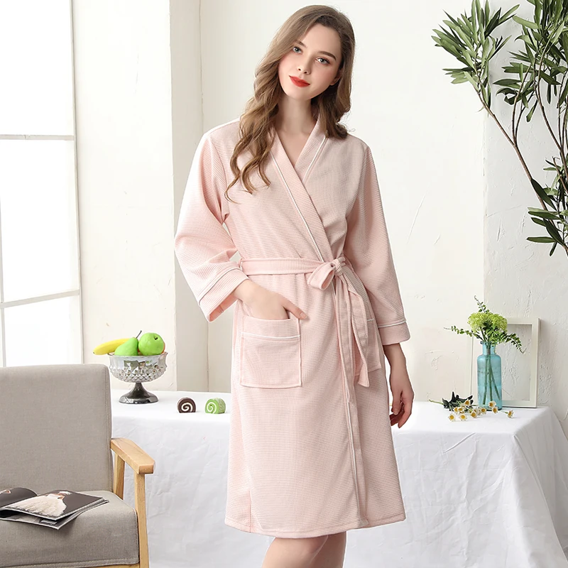 Slåbrok Fuld Holde vandoptagelse Kvinder Robe Kimono Kjole Forår&Efterår Nattøj Morgenkåbe Casual Homewear Sexet Nattøj