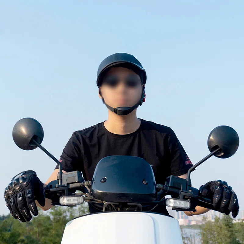 Holdbar 1 stykke motorcykel hjelm justerbar cykel, scooter semi-åbne beskyttende hjelm hat sikkerhed neutral hjelm
