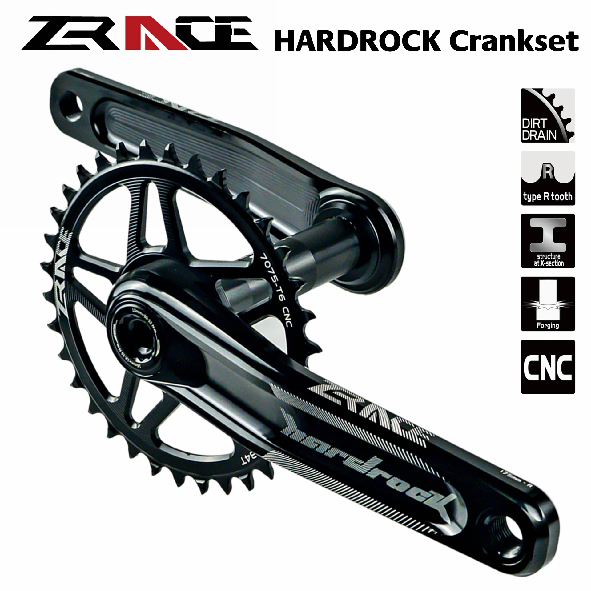 ZRACE HARDROCK 1 x 10 11 12 Speed Boost Kranksæt Eagle Tand for MTB XC/TR/DH/FR 170 / 175mm,32T/34T/36T,BB83,BB68/73 Chainset