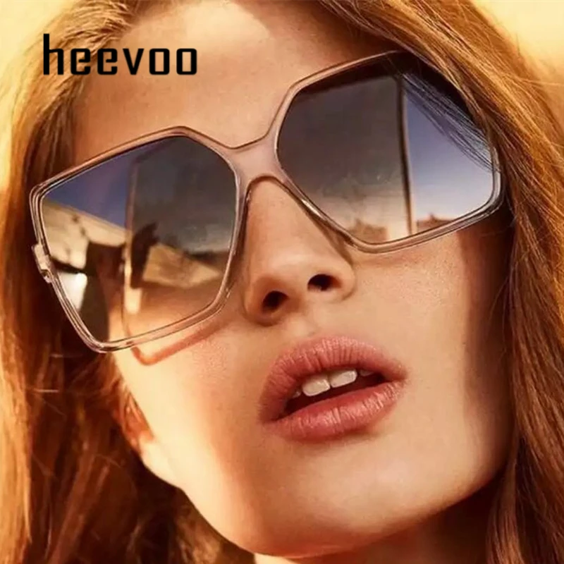 Retro Overdimensionerede Square Solbriller Kvinder Luksus Mærke Store Ramme Kvindelige Solbriller Black Fashion Gradient Kvinder Briller oculos