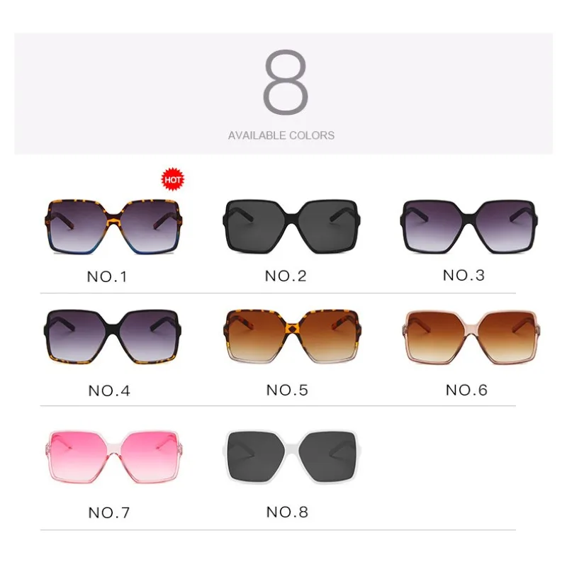 Retro Overdimensionerede Square Solbriller Kvinder Luksus Mærke Store Ramme Kvindelige Solbriller Black Fashion Gradient Kvinder Briller oculos