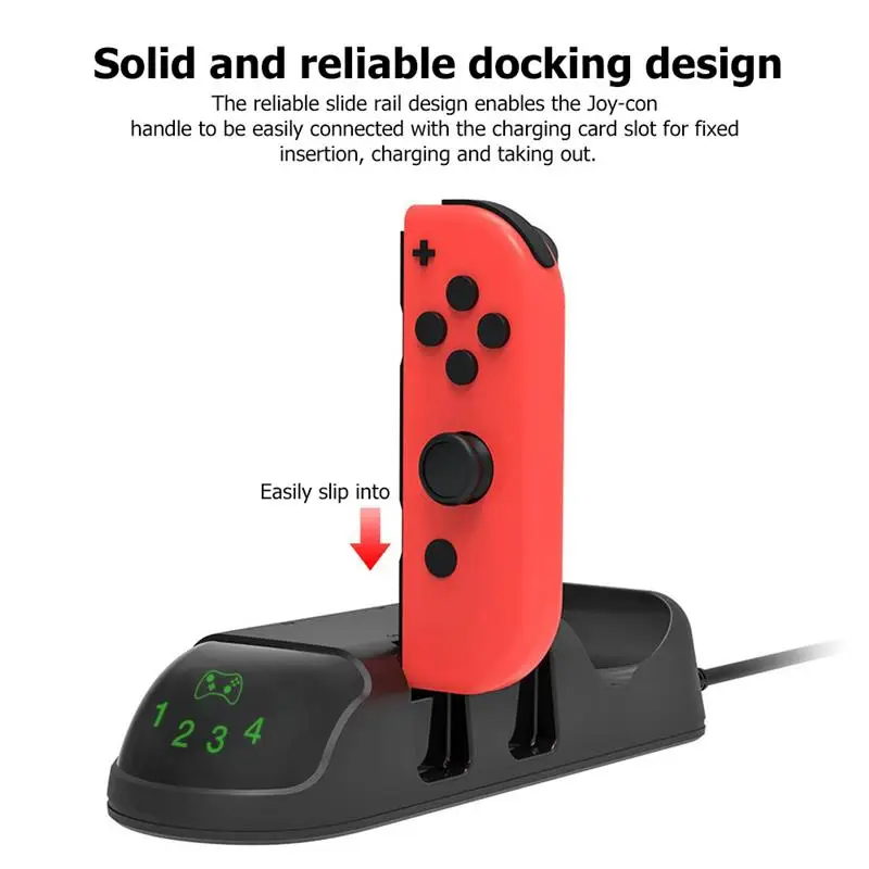 Oplader Station Til Glæde-Con Og NS Pro Controller 5 I 1 Multifunktionel Oplader Dock Til Nintendo Skifte Controllere