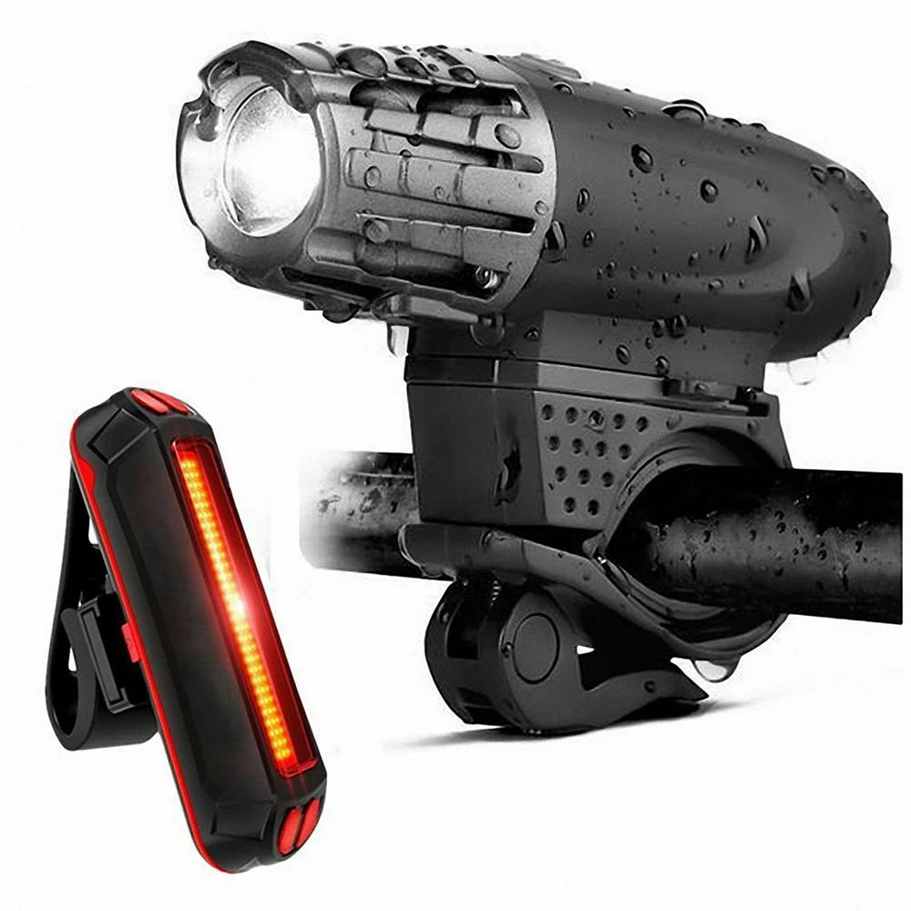 1 Sæt Bageste Cykel/Forlygte 3 Modes Regntæt USB-Genopladelige LED-MTB Lampe Lys Holdbar Ultralet Cykel Lys Lommelygte