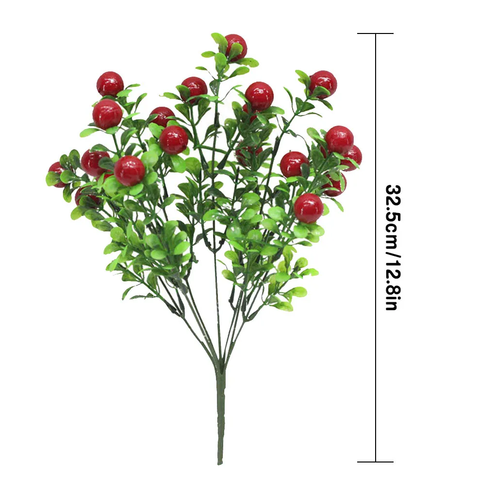 7-hovedet Kunstige Bær Plante Simulering Bær Bouquet Hjem Tabel Centerpiece Plast Anlæg Indretning