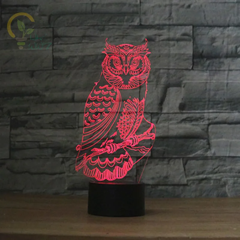 Mode 3D Akryl Ugle Nat lys Led bordlamper til Værelse Dekoration Nyhed Night lights for Børn Gave USB-bordlampe