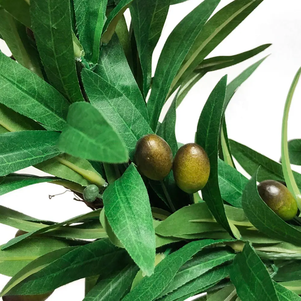 1,85 m Home Decor Hængende Olive Leaf med Frugt Garland Kunstige Vin Garland Dekorationer Grønne Rattan