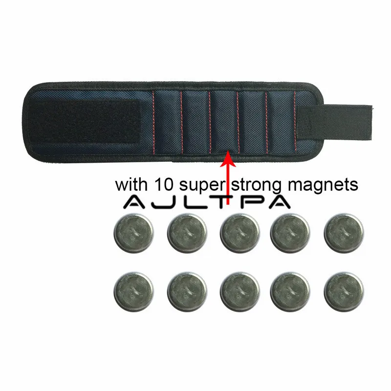 100Pcs Høj Kvalitet Magnetiske Armbånd Armbånd 10 Stærke Magneter Værktøj Taske Elektriker Armbånds Taske Til at Holde Skruer Boret