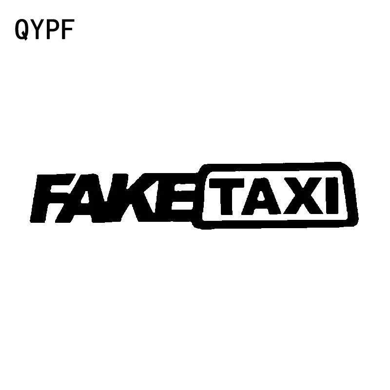 QYPF 15.6 CM*3,3 CM Interessant FALSKE TAXA Bil Decal Sticker Sort Sølv Vinyl Motorcykel Bil-styling C15-2567