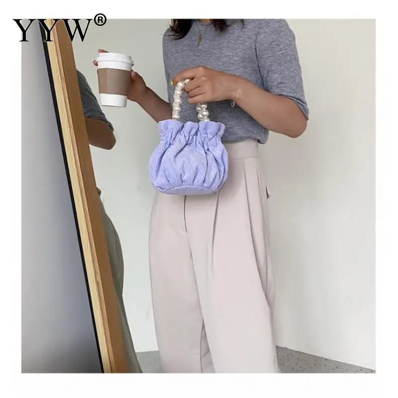 2020 Fashion Perle Håndtaske Luksus Kvindelige Baguette Taske Nylon Vandtæt Crossbody Tasker Til Kvinder Mini Spand Skulder Taske Pung