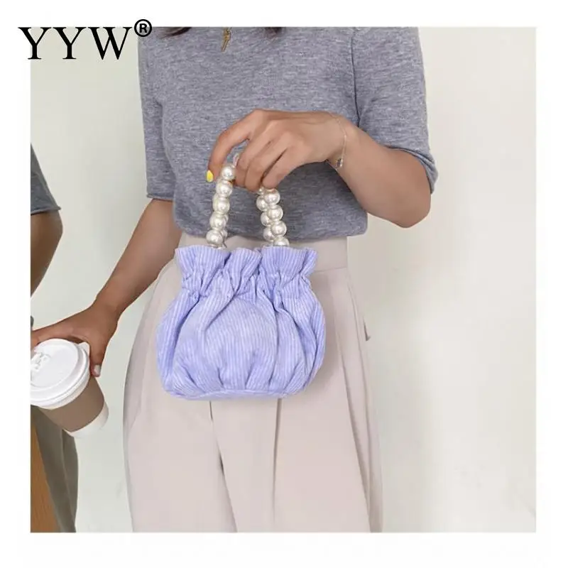 2020 Fashion Perle Håndtaske Luksus Kvindelige Baguette Taske Nylon Vandtæt Crossbody Tasker Til Kvinder Mini Spand Skulder Taske Pung
