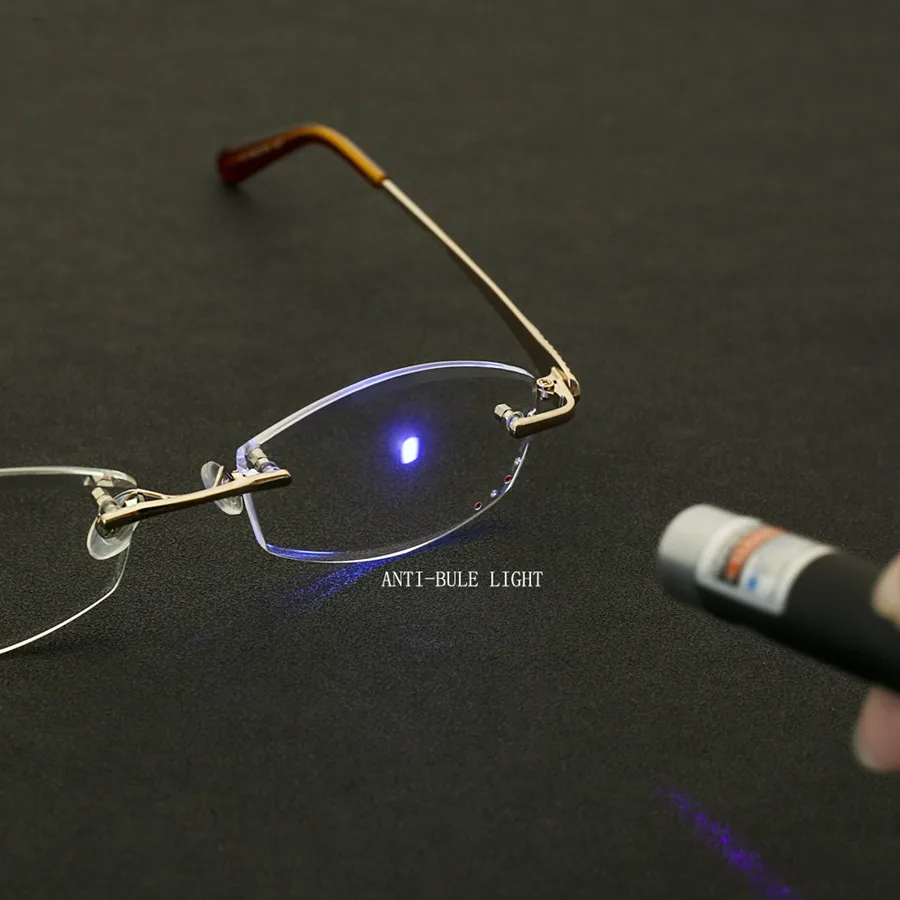 Kvinder Uindfattede Briller til Læsning aluminium Stel Anti-Stråling Anti Blue Ray Læsere Computer-Briller med Dioptri for Kvinder