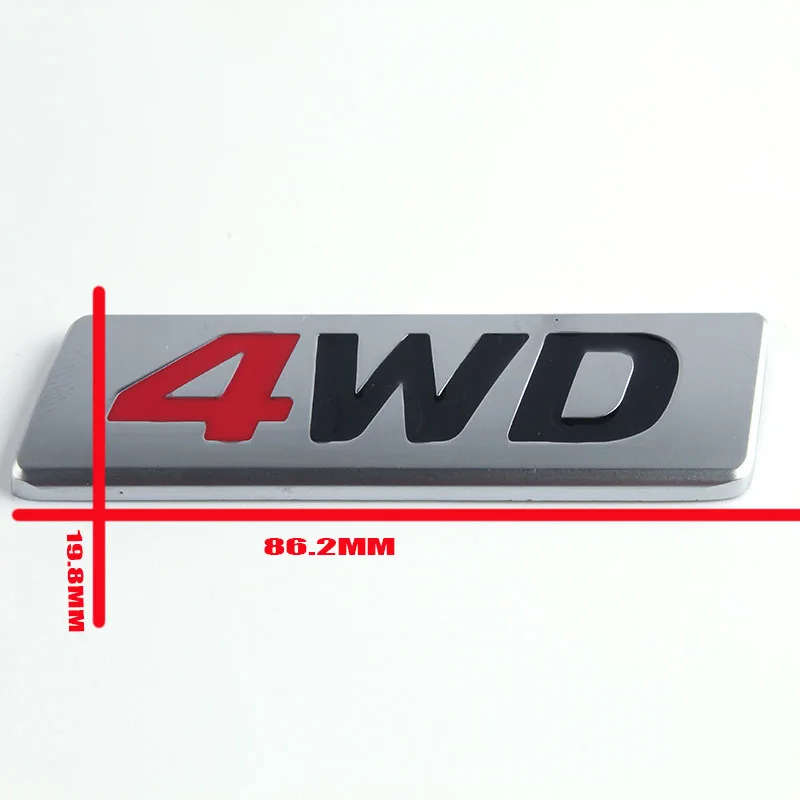 3D-Krom Metal Mærkat 4WD Emblem 4X4 Badge Decal Bil Styling Til Honda CRV Accord Civic Suzuki Grand Vitara Swift og SX4