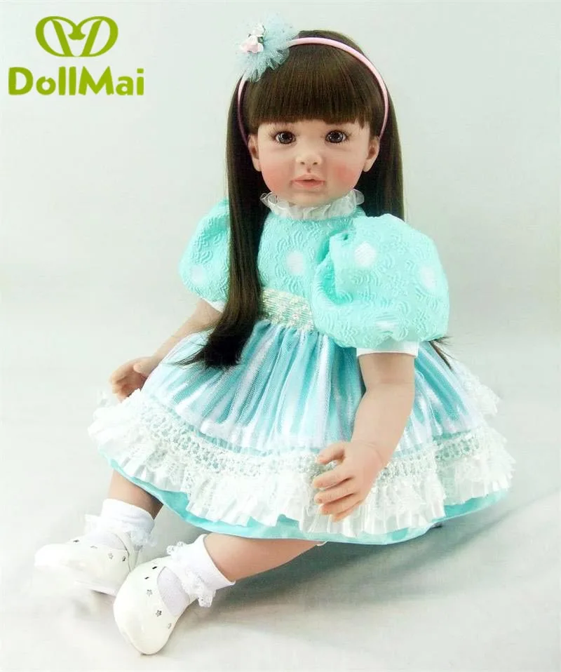24inch Silikone Reborn Baby Doll Legetøj 60cm Vinyl Prinsesse Barn Dukke Pige Fødselsdag Gave til Stede play house Sengetid Toy