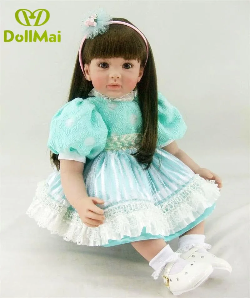 24inch Silikone Reborn Baby Doll Legetøj 60cm Vinyl Prinsesse Barn Dukke Pige Fødselsdag Gave til Stede play house Sengetid Toy