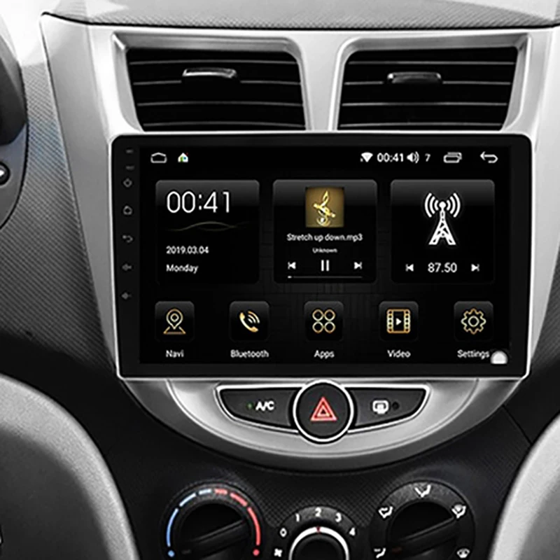 9 Tommer Bil Fascia Ramme Installation Panel Dash Trim-Kit Radio for Hyundai Verna Accent 2010-2016